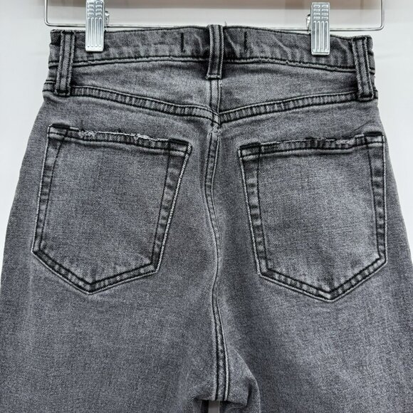 Abercrombie & Fitch The Ankle Straight Ultra High Rise Black Split Raw Hem Sz 25 - Picture 3 of 11